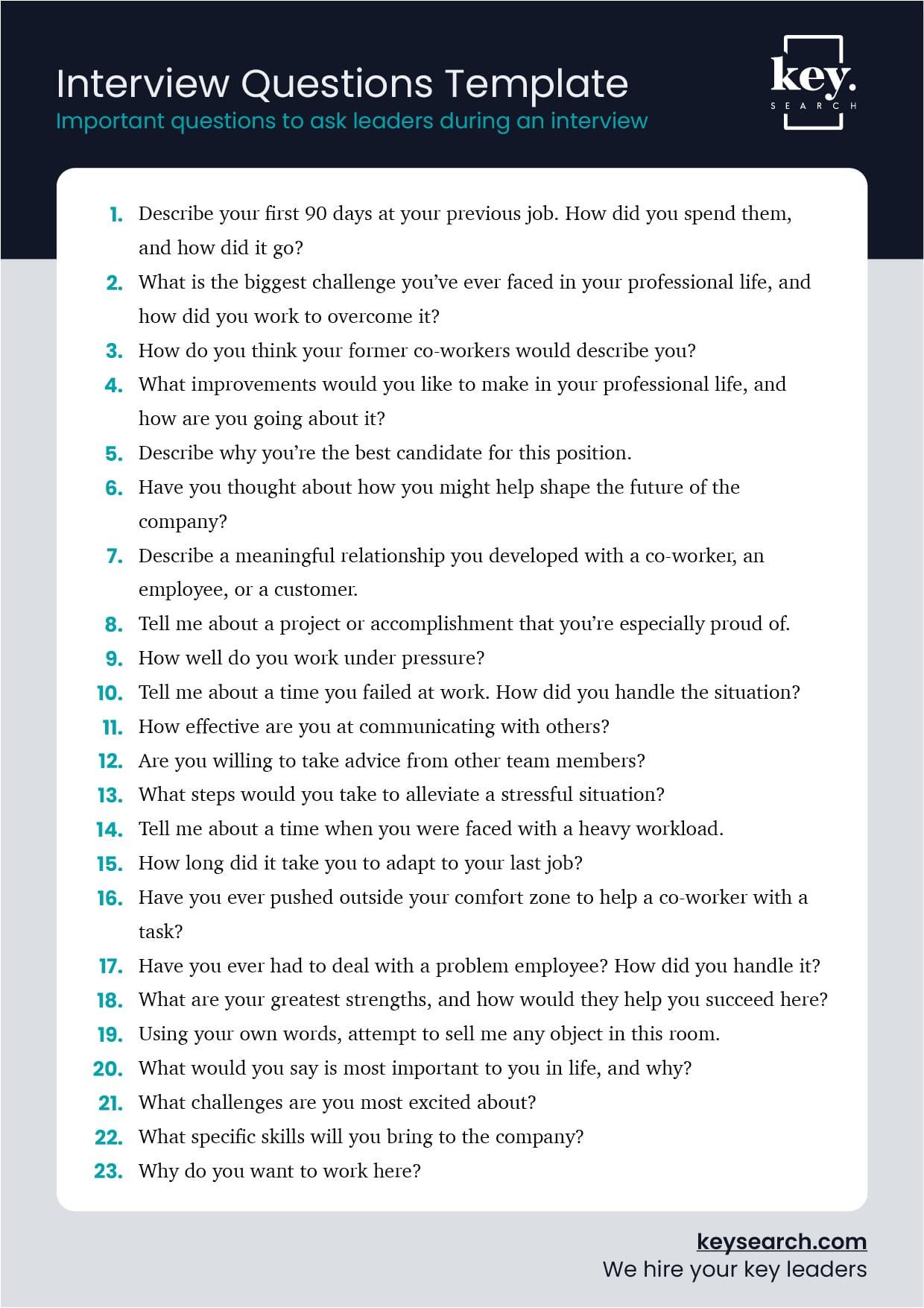 How to interview leaders Examples & Tips [+PDF Download] Key Search
