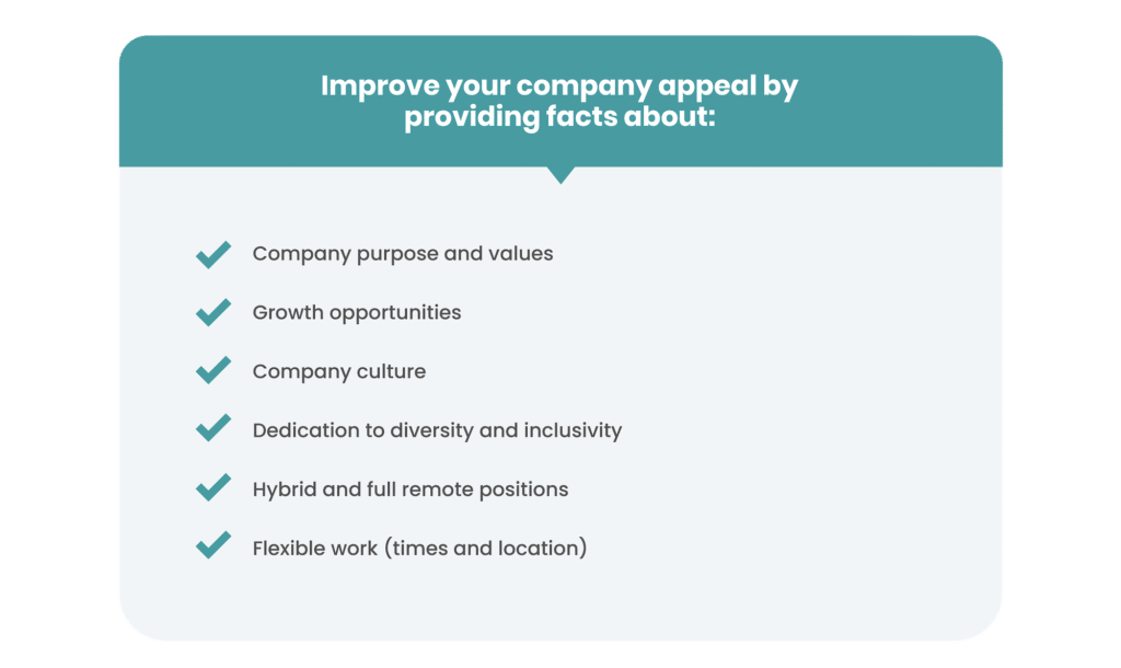 List about how to improve company appeal